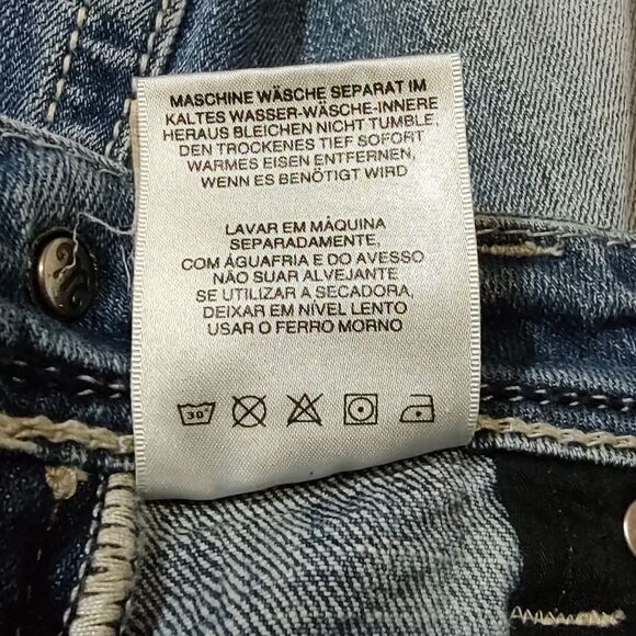 Miss Me Contrast Stitched Boyfriend Fit Bling Cropped Denim US 26 - Picture 11 of 12